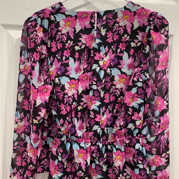 Bar III Floral-Print Peplum-Hem Top size M - Picture 3 of 7